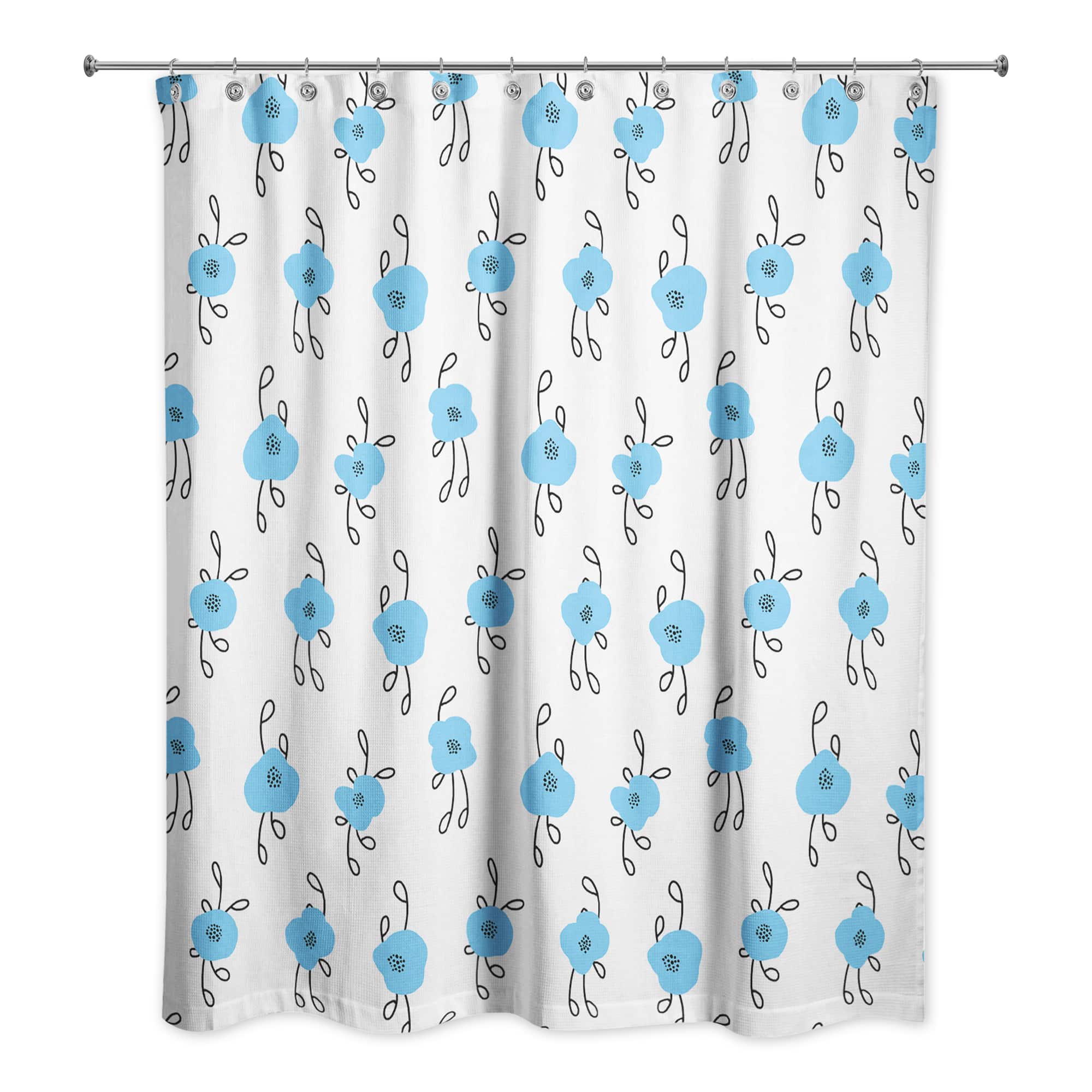 Blue Blooms 71" x 74" Shower Curtain